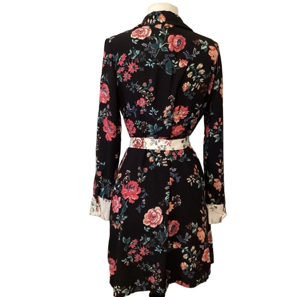 Maje Riller Two Tone Floral Shirt Dress Sz 2 - Picture 10 of 13